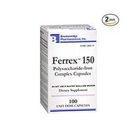 Ferrex -150 Capsules, Prevents Iron Deficiency - 100 Each (2)
