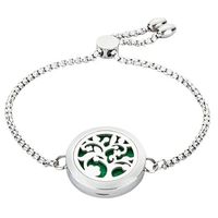 JAOYU Perfume Bracelet for Women Essential Oil Diffuser Bracelet Girls Stainless Steel Locket Anxiety Jewelry Tree of Life Adjustable