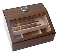 Cubana Cigar Humidor Glass and Wood Design Holds 50 Cigars Lightweight Durable and Portable Desktop Humidor Nice Packaging