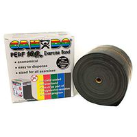 CanDo Exercise Bands with Perforations, Low-Powder Latex, X-Heavy, Black