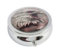 Halulu Eagle Custom Fashion Round Glass Pill Case 2.1 Inch Tablet Holder Storage Bag Wallet
