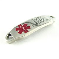 My Identity Doctor - Custom Engraved Medical Alert ID Tag, 316L Steel Small - Purple