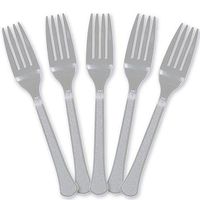 Extra Heavy Weight Plastic Forks | 20ct (Silver)