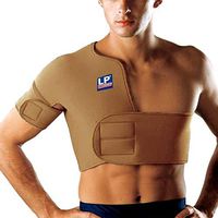 LP Shoulder Support - for Protection, Support & Therapeutic Warmth (Unisex; Tan), Right, Small
