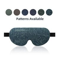 Cozicroo Sleep Eye Mask, Upgraded 3D Contoured Eye Mask with Adjustable Strap and Delicate Pattern, Comfortable Cotton Mask for Sleeping, Create Total Darkness, Cyan