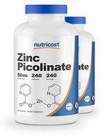 Nutricost Zinc Picolinate 50mg, 240 Veggie Capsules (2 Bottles) - Gluten Free and Non-GMO