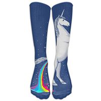 Unisex Knee High Socks Stockings Pooping Unicorn Fashion Winter Long Sports Sock