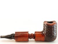 Mr. Brog Canadian Tobacco Pipe - Model No: 304 Golway Pecan Rusticated - Pear Wood Roots - Hand Made