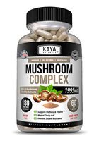 Kaya Naturals Premium Mushroom Complex Potent 1995mg Per Serving 180 Veggie Capsules Aids Mental Clarity Supports Immune System, Wellness & Vitality (180)