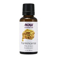 NOW Essential Oils, Frankincense Oil Blend, 20% Blend of Pure Frankincense Oil in Pure Jojoba Oil, Centering Aromatherapy Scent, Steam Distilled, Vegan, Child Resistant Cap, 1-Ounce
