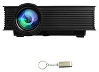 LED Projector, 1080P Mini Portable Multimedia Projector Wireless Display Home Theater, Black