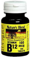 Nature's Blend Vitamin B12 100 mcg Tablets - 100 ct, Pack of 2