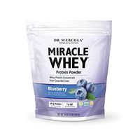 Dr. Mercola, Organic Miracle Whey Blueberry Protein Powder, 16 oz (1 LB.), Whey Concentrate, Natural Sweeteners Only, Non GMO, Soy Free, Gluten Free