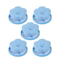 Washing Machine Floating Filter Lint Traps Mesh Bag Hair Ball Catcher Flower-Type Reusable Net Pouch Magic Washing Laundry Ball Removal Device (B, 5)