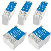 Amsahr 0T007 Remanufactured Replacement Epson Ink Cartridges for Printers/Fax with 3 Black and 2 Color Ink Cartridges