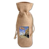 Hotel De Noires Trouville (Monet) Jute Burlap Burlap Wine Drawstring Bag