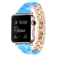 SaNgaiMEi Compatible for iWatch Band 38mm 40mm 42mm 44mm Women Light Weight Replacement for Apple iWatch Series 5 Series 4 Series 3 Series 2 Series 1 Resin Strap Blue