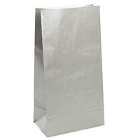 Metallic Silver Paper Favor Bags, 10ct