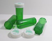 Medicine Pill Bottles w/Child-Resistant Caps, Green Pharmacy Grade, Giant 60 Dram Pack of 10 Sets