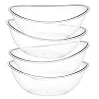Set of 8 - Plastic Serving Bowls – Party Snack or Salad Disposable Bowl, 80-Ounce, Oval