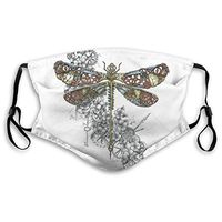 Clockwork Dragonfly Men Women Adjustable Earloop Face Ma-sk,Reusable Protection Ma-sk with Filter,Anti-smog PM2.5 Ma-sk,Dustproof Mouth Ma-sk,Safety Cotton Ma-sk