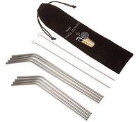 Manal's 8 Piece Set of Metal Straws, Quality Stainless Steel Reusable Drinking Straws for Tumblers, Mugs, Cups