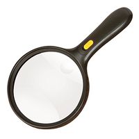 UEETEK 138mm Handled Extra Large Magnifying Glass with Light 2X Lens 5X Zoom Lighted Magnifier Glass