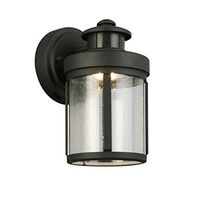Hampton Bay Black Motion Sensor Outdoor Integrated LED Small Wall Mount Lantern
