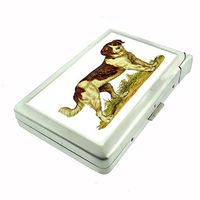 Perfection In Style Metal Cigarette Case with Built in Lighter Vintage Dog Design 005