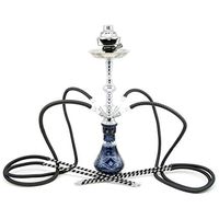 4 hose 22" Black Hookah shisha nargila bars narguile nargile glass water vase