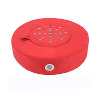 TALSOFA Round Solid Wood Sitting Moxibustion Bench, Moxa Cone Burner Box Moxibustion Sit Chair for Mild Moxibustion Therapy Meditation Yoga Relax,Red