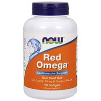 NOW Supplements, Red Omega™ with CoQ10 30 mg and Omega-3 Fish Oil, Cardiovascular Support*, 90 Softgels