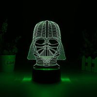 Darth Vader 3D LED Light - 7 Colors, 2 Light Modes, Power Through Micro USB Or AA Batteries, 5Watt