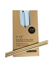 Biodegradable Paper Straws by OKSTRAW - Restaurants, Cafes, Bars, Night Clubs, Party Supplies, Birthday, Wedding, Bridal Shower, Baby Shower Decorations - Wrapped (250, Kraft)