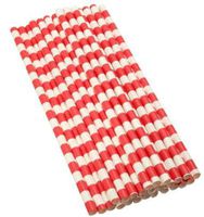 12 PC Light Cupid Christmas Red Stripes Print Cake Pop Straws/Sticks - Custom Cakepop Straws from Bakell