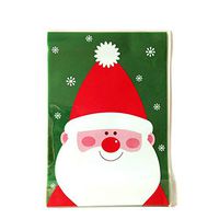 JUSTDOLIFE 100PCS Christmas Cookie Bag Multi-Purpose Cello Cellophane Bag Gift Bag Goodie Bag