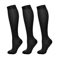 Compression Socks (3 Pairs), 15-20 mmHg is Best Athletic & Medical for Men & Women, Running, Flight, Travel, Nurses, Pregnant - Boost Performance, Blood Circulation & Recovery (Black, S/M)