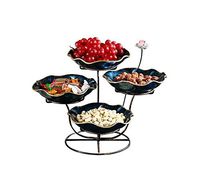 AXZHYX Bowl Fruit Plate, European Household Ceramic Fruit Plate Decoration Living Room Coffee Table Home Dried Fruit Plate American Key Storage Tray Hotel Tableware Home Noodles Boiled Fish Soup Bowl
