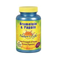 Natures Life Bromelain & Papain | Proteolytic Enzymes for Digestive Support & Comfort | from Pineapple & Papaya | 250mg Ea | 100 Vegetarian Capsules