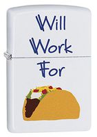 Zippo 29715 Will Work for Tacos White Matte Lighter