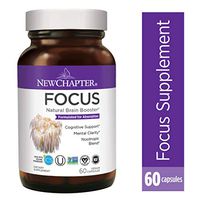 Focus Supplement, New Chapter Focus Supplement with Lion's Mane Mushroom for Brain Focus & Function + Gluten-Free, 60ct (1 Month Supply)