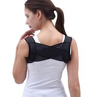 ZWS Comfortable Back Support Back Orthotics Suit Corrects Hunchback Correction Belt Adult Invisible Support Posture Black Adjustable (Size : M)