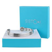 SISTO-X Super Strong Magnetic Bangle Chrome Finish by Sisto-X® Copper Bracelet 6 Magnets Health Rare Earth Ndfeb Medium (160-190Mm)