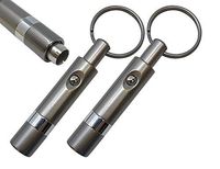 Prestige Import Group - Push Button Retractable Cigar Punch Cutter with Key Chain - Color: Gun Metal Gray - 2 Pack