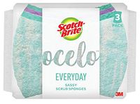 Scotch-Brite  ocelo  No Scratch Scrub Sponge, Assorted Designs, 4 x 3 Sponges 4 pack