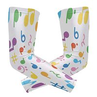 LEVEIS Color Music Symbol Arm Sleeves UV Protection for Men Women Sunblock Protective Gloves Running Golf Cycling Driving Long Arm Cover 1 Pair