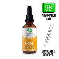 Garden Organics - Hops Alcohol-Free Extract, Organic Hops (Humulus Lupulus) Dried Flower (2 Fl Oz)