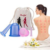 Silicone Suction Cup Cupping Therapy Set for Body Vacuum Massage - Chinese Acupuncture Anti-Aging Wrinkle Reducer - 4Cups