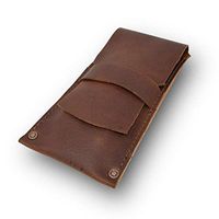 Cigar Case, Full-Grain Leather Travel Pouch, 3 Cigars, Made in The USA