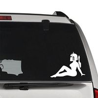 GottaLoveStickerz Boba Fett Mudflap Girl Sexy Permanent Vinyl Decal Sticker for Laptop Tablet Helmet Windows Wall Decor Car Truck Motorcycle - Size (05 Inch / 13 cm Wide) - Color (Gloss White)